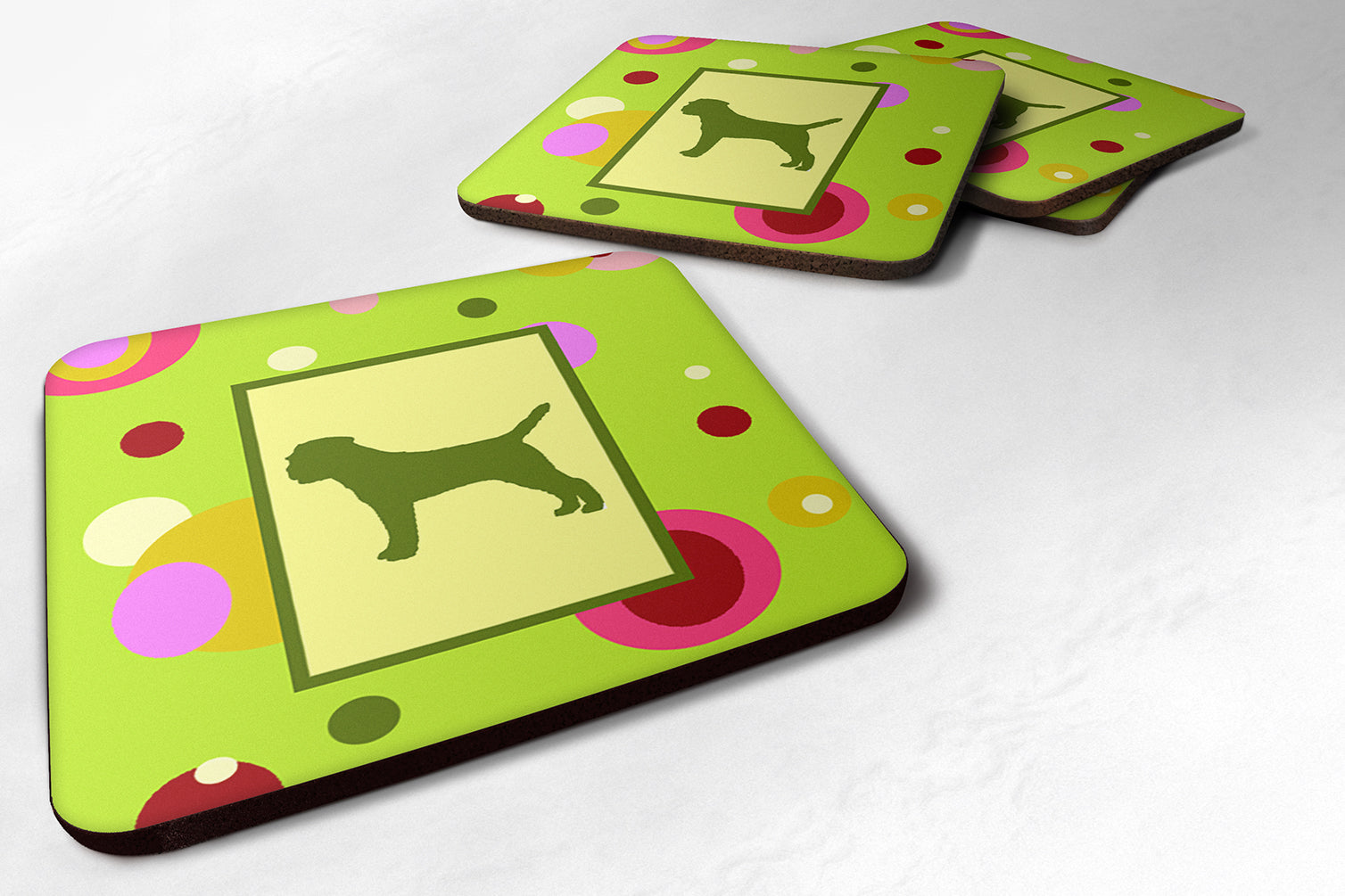 Border Terrier Foam Coasters Set of 4 Cup Coasters for Indoor Outdoor, Tabletop Protection, Anti Slip, Mouse pad Material