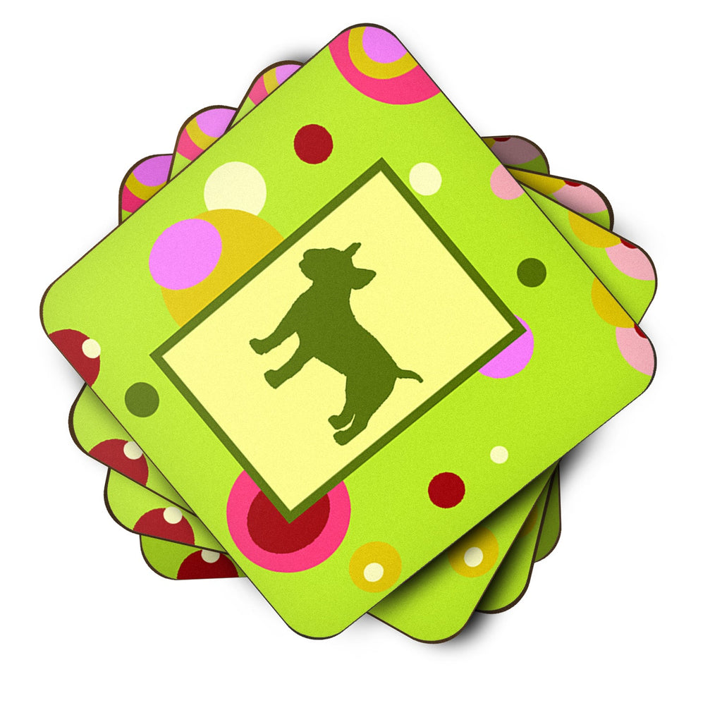 Bull Terrier Foam Coasters Set of 4 Cup Coasters for Indoor Outdoor, Tabletop Protection, Anti Slip, Mouse pad Material