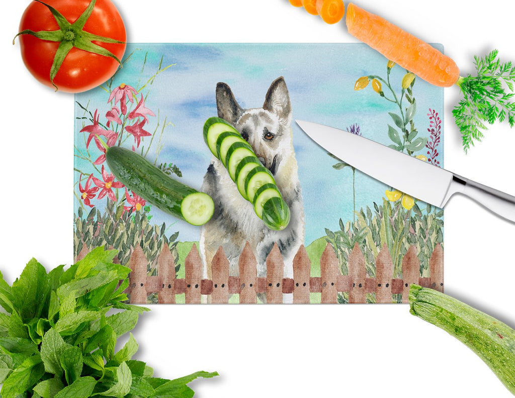 East-European Shepherd Spring Cutting Board Tempered Glass Kitchen Cutting Surface, Heat Resistant Chopping, Non-Slip Feet, Food Prep & Serving