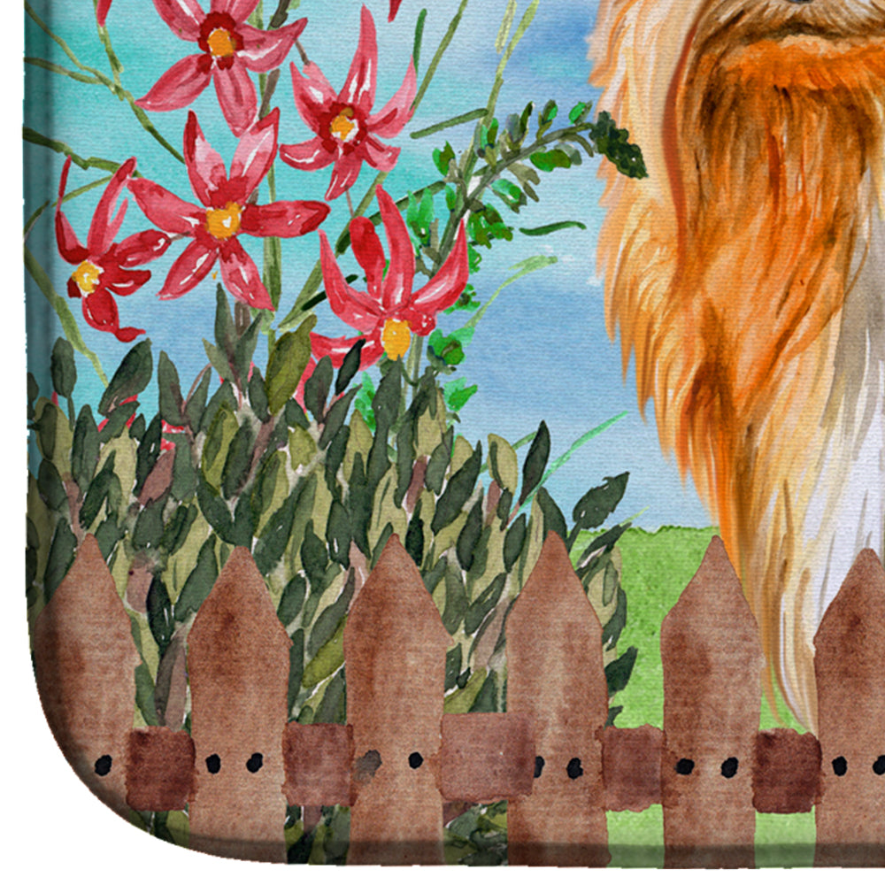 Yorkshire Terrier Spring Dish Drying Mat Absorbent Dish Drying Mat Pad for Kitchen Counter Dish Drainer Mat for Countertop, 14 x 21", Multicolor