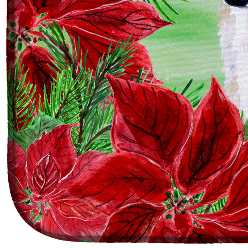Borzoi Poinsettas Dish Drying Mat Absorbent Dish Drying Mat Pad for Kitchen Counter Dish Drainer Mat for Countertop, 14 x 21", Multicolor