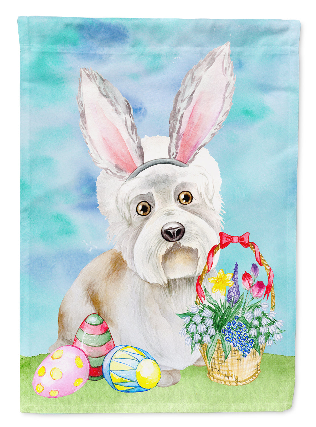 Dandie Dinmont Easter Bunny Garden Flag Mailbox Decorative Yard Banner Outside Patio Artwork for Flower Beds, Garden Size, Multicolor