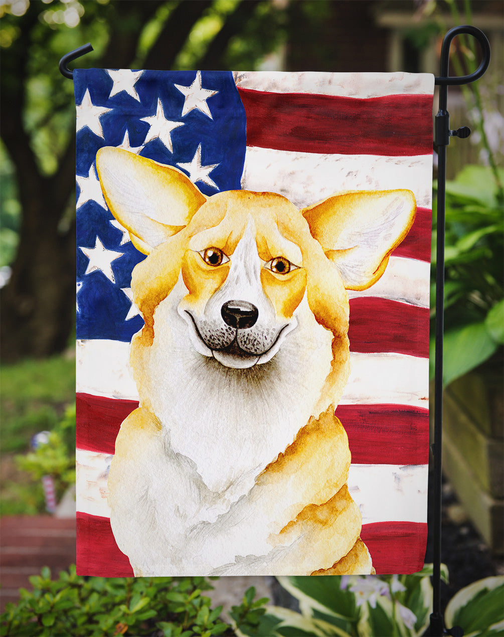 Corgi Patriotic Garden Flag Mailbox Decorative Yard Banner Outside Patio Artwork for Flower Beds, Garden Size, Multicolor