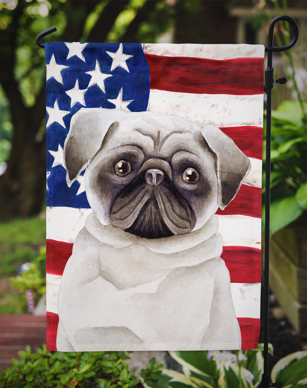 Pug Patriotic Garden Flag Mailbox Decorative Yard Banner Outside Patio Artwork for Flower Beds, Garden Size, Multicolor