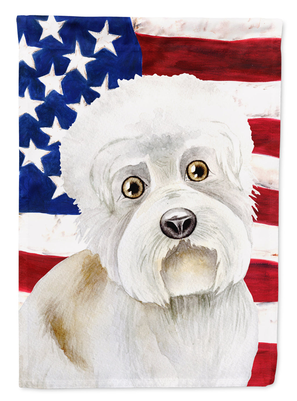 Dandie Dinmont Patriotic Garden Flag Mailbox Decorative Yard Banner Outside Patio Artwork for Flower Beds, Garden Size, Multicolor