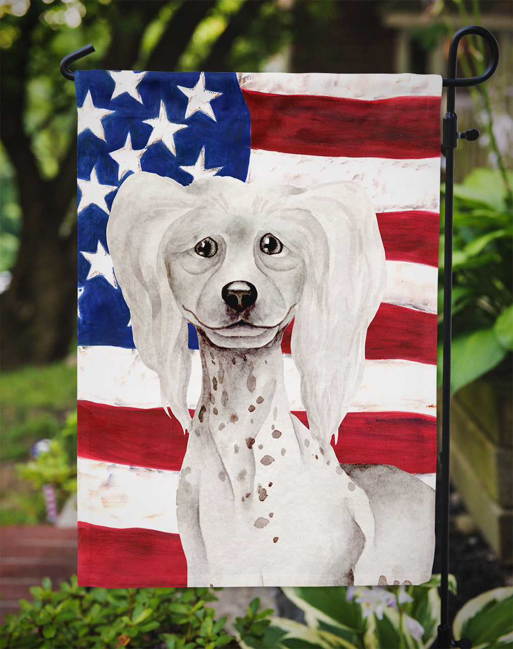 Chinese Crested Patriotic Garden Flag Mailbox Decorative Yard Banner Outside Patio Artwork for Flower Beds, Garden Size, Multicolor