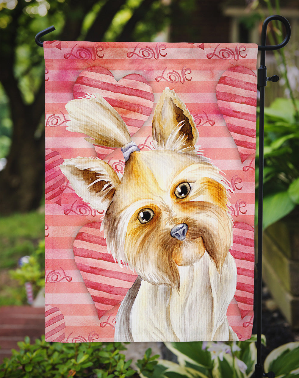 Yorkie Yorkshier Terrier Love Garden Flag Mailbox Decorative Yard Banner Outside Patio Artwork for Flower Beds, Garden Size, Multicolor
