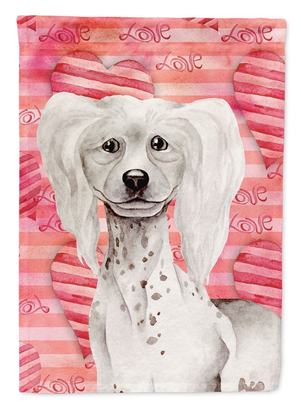 Chinese Crested Love Garden Flag Mailbox Decorative Yard Banner Outside Patio Artwork for Flower Beds, Garden Size, Multicolor