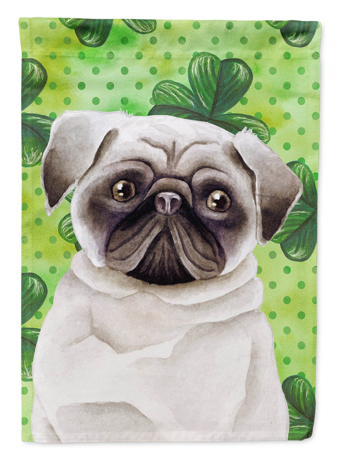 Pug Shamrocks Garden Flag Mailbox Decorative Yard Banner Outside Patio Artwork for Flower Beds, Garden Size, Multicolor
