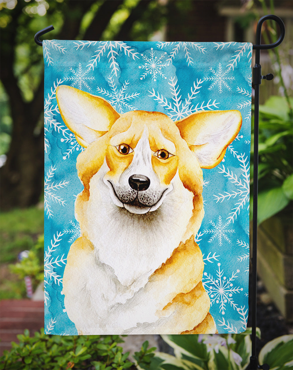 Corgi Winter Garden Flag Mailbox Decorative Yard Banner Outside Patio Artwork for Flower Beds, Garden Size, Multicolor