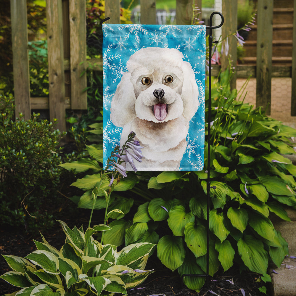 Bichon Frise Winter Garden Flag Mailbox Decorative Yard Banner Outside Patio Artwork for Flower Beds, Garden Size, Multicolor