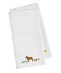 Belgian Sheepdog Easter White Embroidered Towel Set of 2 Decorative Bathroom Guest Hand Towel for Hand, Face, Tea, Dishcloth, 19 X 25, White