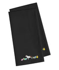 Bull Terrier Easter Black Embroidered Towel Set of 2 Decorative Bathroom Guest Hand Towel for Hand, Face, Tea, Dishcloth, 19 X 25, Black
