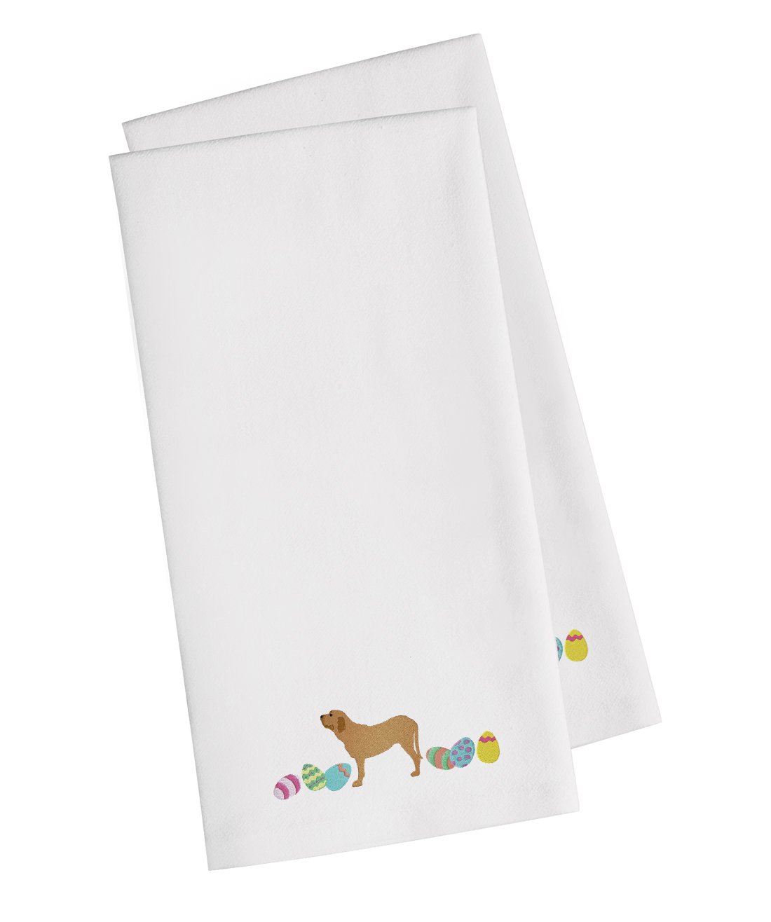 Fila Brasileiro Easter White Embroidered Towel Set of 2 Decorative Bathroom Guest Hand Towel for Hand, Face, Tea, Dishcloth, 19 X 25, White