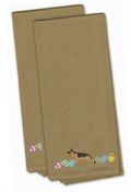 German Shepherd Easter Tan Embroidered Towel Set of 2 Decorative Bathroom Guest Hand Towel for Hand, Face, Tea, Dishcloth, 19 X 25, Tan