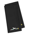 Yellow Labrador Retriever Easter Black Embroidered Towel Set of 2 Decorative Bathroom Guest Hand Towel for Hand, Face, Tea, Dishcloth, 19 X 25, Black