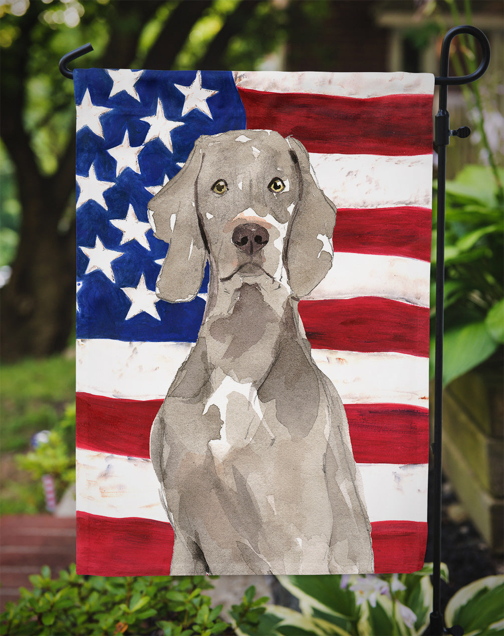 Patriotic USA Weimaraner Garden Flag Mailbox Decorative Yard Banner Outside Patio Artwork for Flower Beds, Garden Size, Multicolor