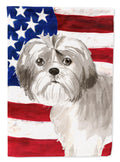 Patriotic USA Shih Tzu Puppy Garden Flag Mailbox Decorative Yard Banner Outside Patio Artwork for Flower Beds, Garden Size, Multicolor
