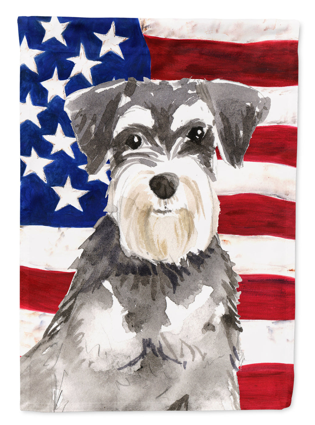 Patriotic USA Schnauzer #2 Garden Flag Mailbox Decorative Yard Banner Outside Patio Artwork for Flower Beds, Garden Size, Multicolor