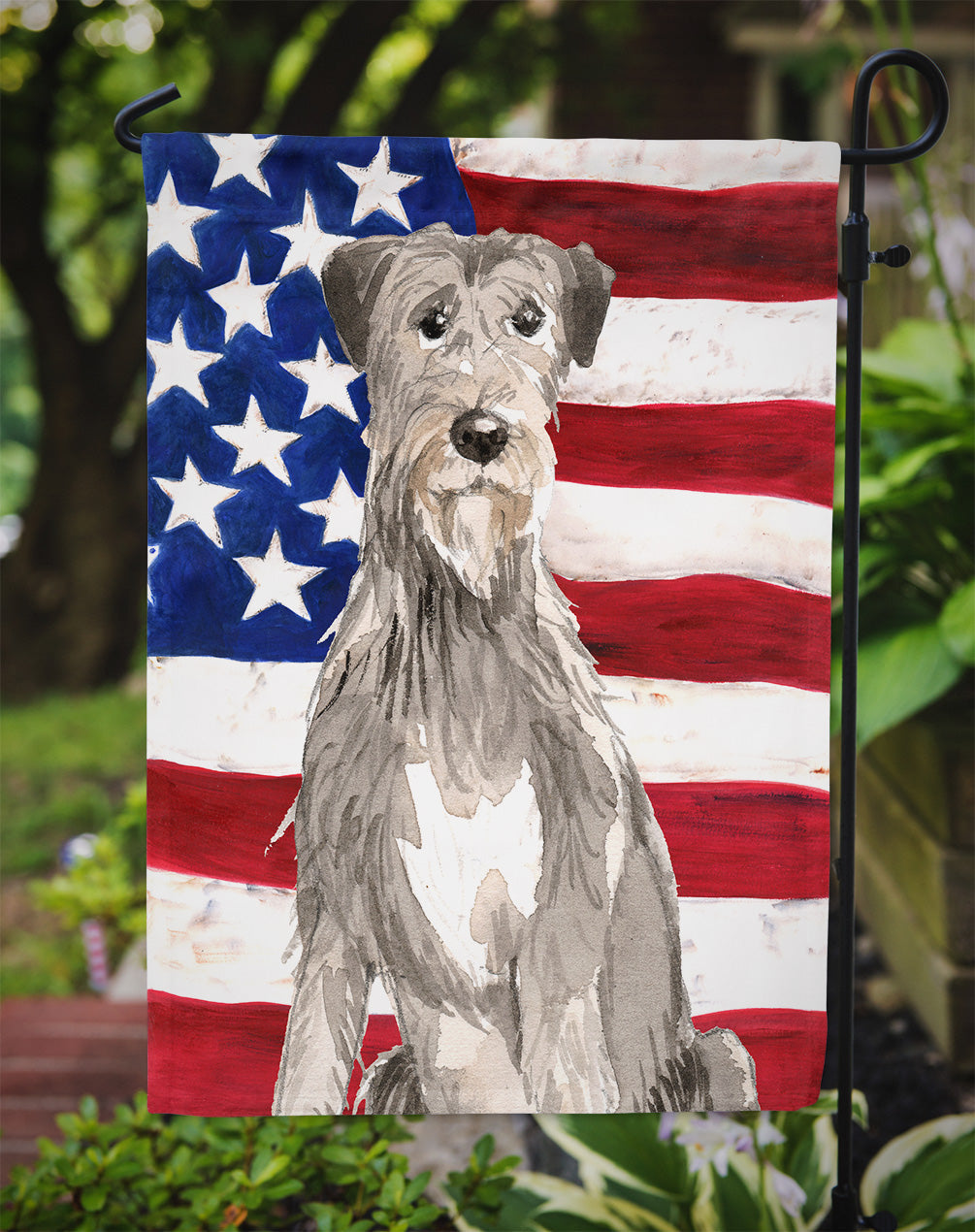 Patriotic USA Irish Wolfhound Garden Flag Mailbox Decorative Yard Banner Outside Patio Artwork for Flower Beds, Garden Size, Multicolor