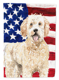Patriotic USA Goldendoodle Garden Flag Mailbox Decorative Yard Banner Outside Patio Artwork for Flower Beds, Garden Size, Multicolor