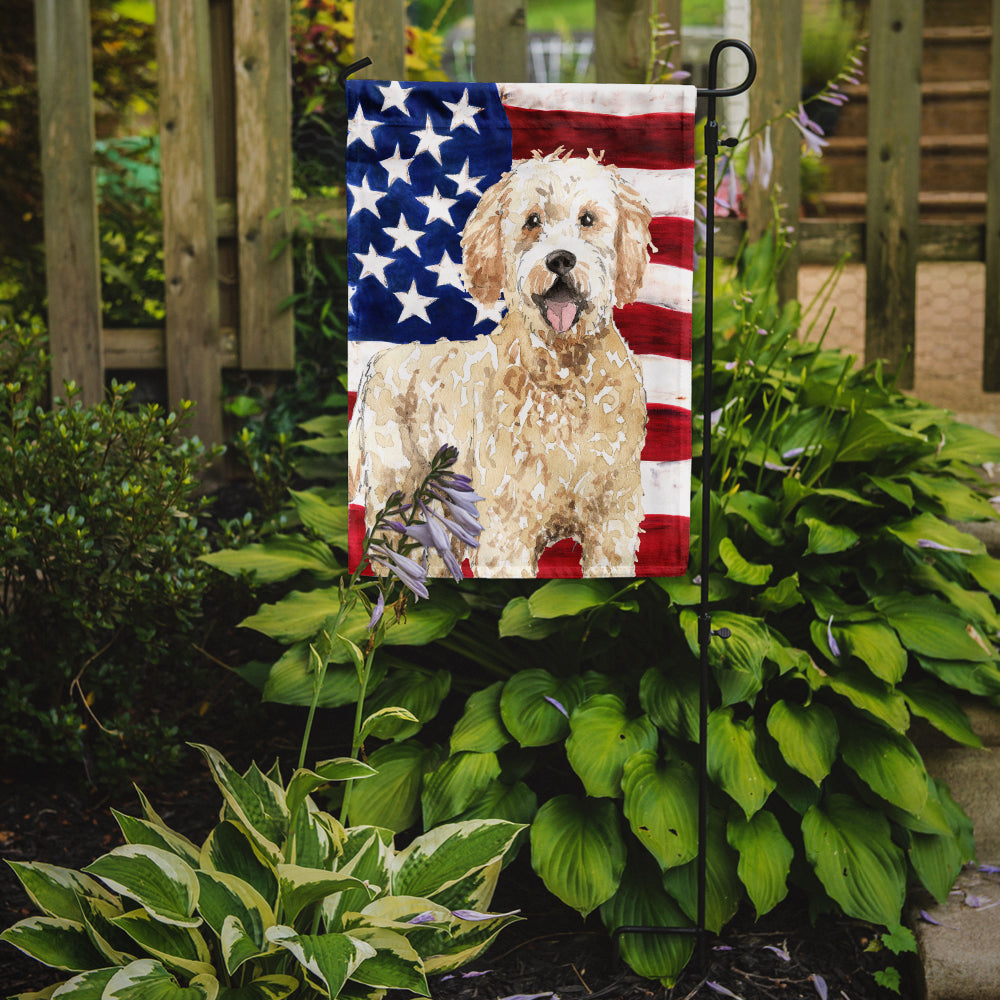 Patriotic USA Goldendoodle Garden Flag Mailbox Decorative Yard Banner Outside Patio Artwork for Flower Beds, Garden Size, Multicolor