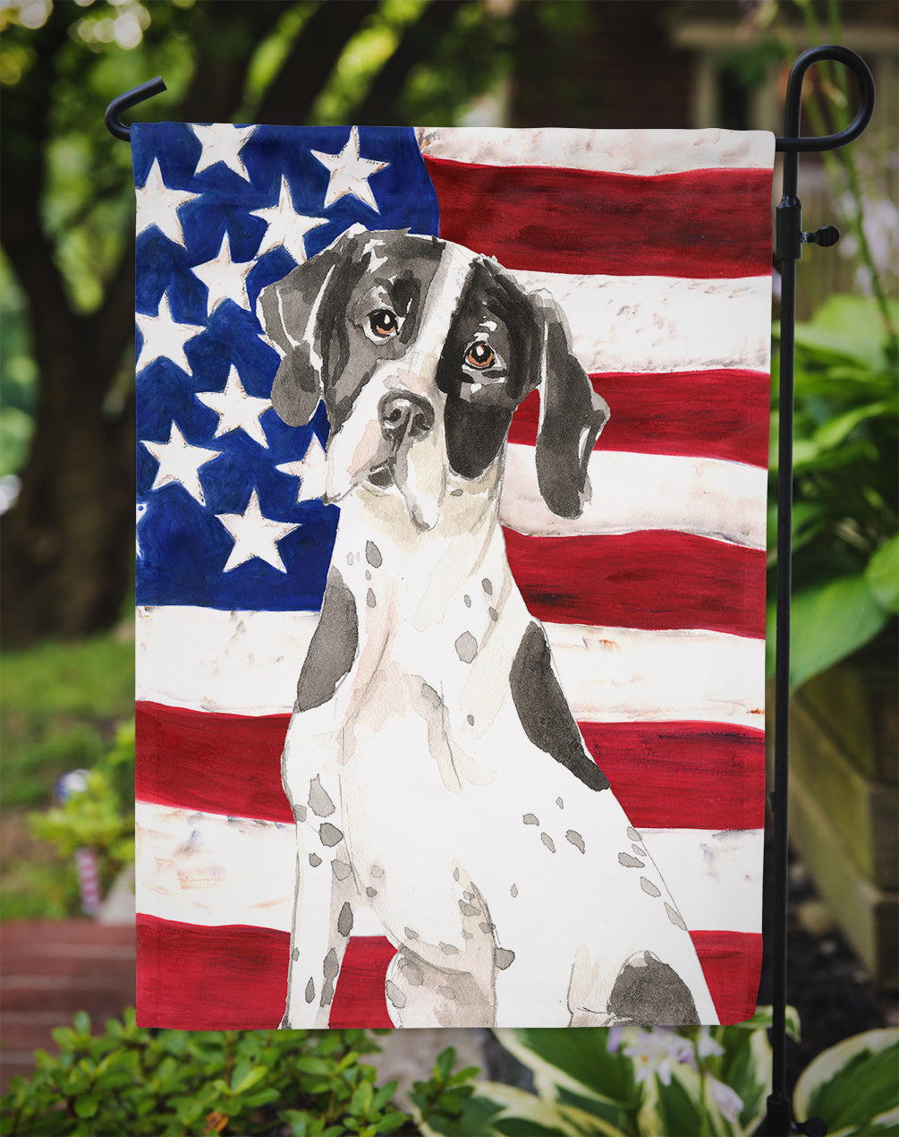 Patriotic USA English Pointer Garden Flag Mailbox Decorative Yard Banner Outside Patio Artwork for Flower Beds, Garden Size, Multicolor