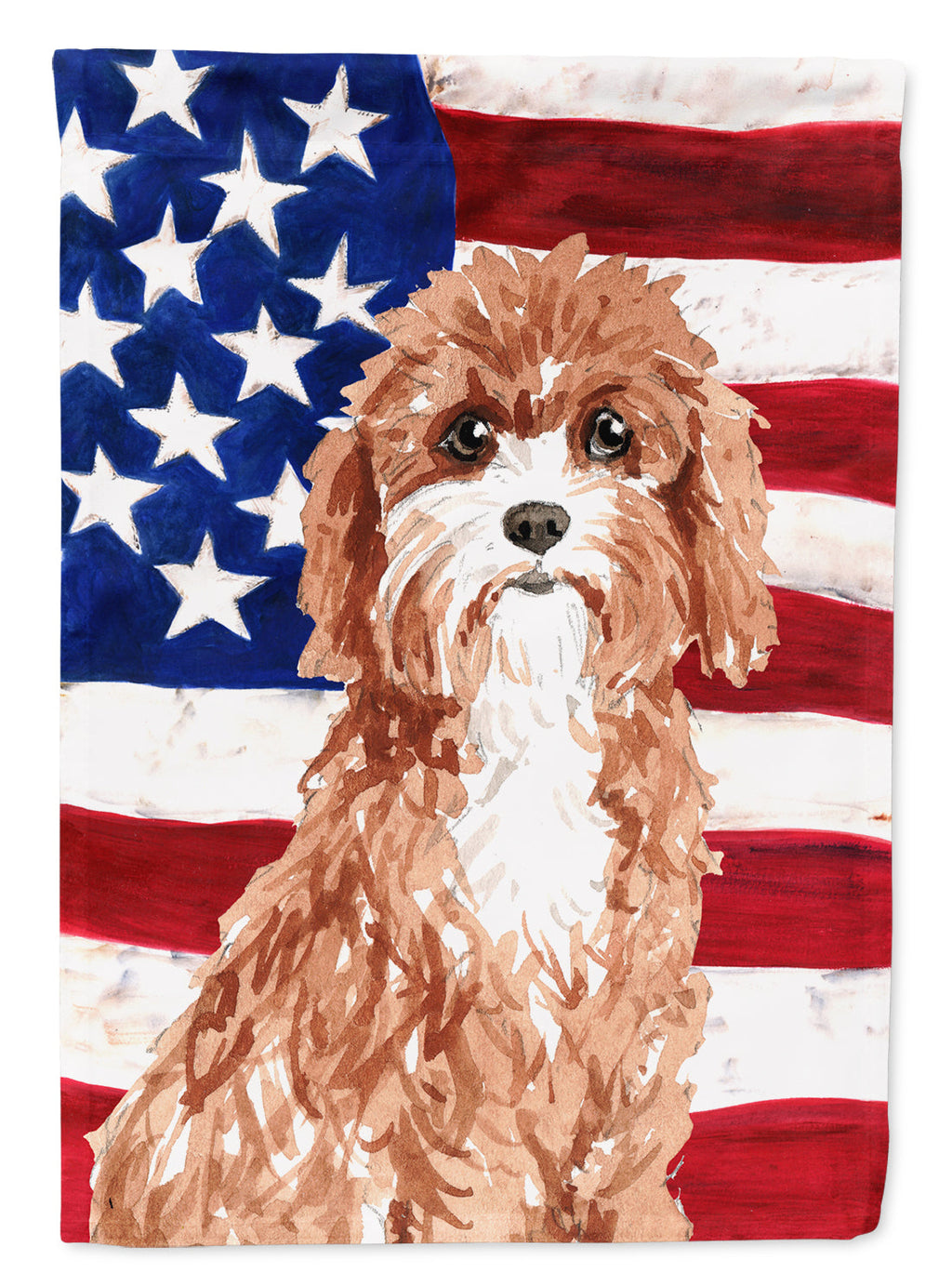 Patriotic USA Cavapoo Garden Flag Mailbox Decorative Yard Banner Outside Patio Artwork for Flower Beds, Garden Size, Multicolor