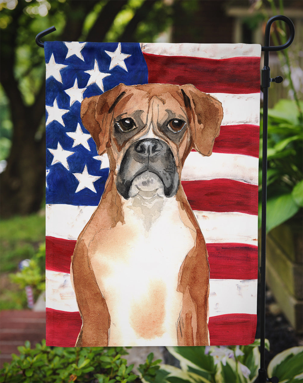 Patriotic USA Boxer Garden Flag Mailbox Decorative Yard Banner Outside Patio Artwork for Flower Beds, Garden Size, Multicolor