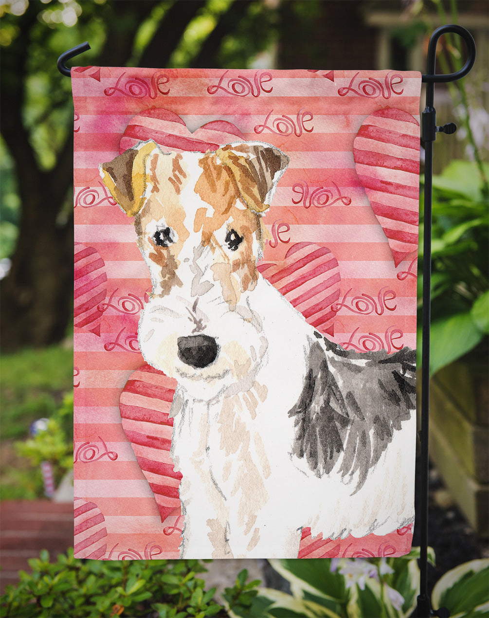 Love a Fox Terrier Garden Flag Mailbox Decorative Yard Banner Outside Patio Artwork for Flower Beds, Garden Size, Multicolor