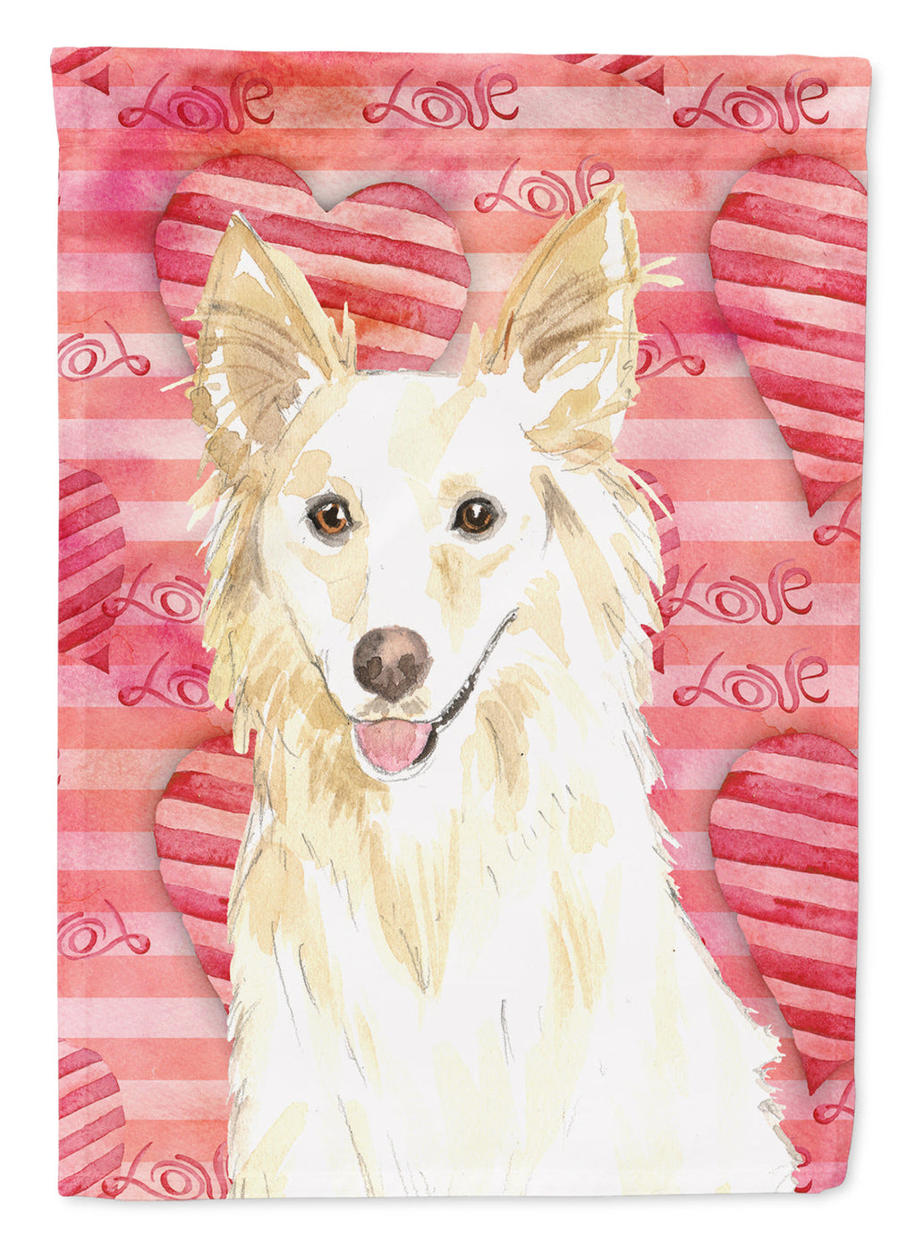 Love a White Collie Garden Flag Mailbox Decorative Yard Banner Outside Patio Artwork for Flower Beds, Garden Size, Multicolor