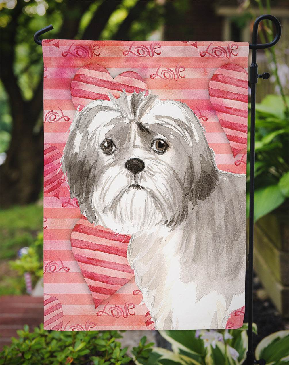 Love a Shih Tzu Puppy Garden Flag Mailbox Decorative Yard Banner Outside Patio Artwork for Flower Beds, Garden Size, Multicolor