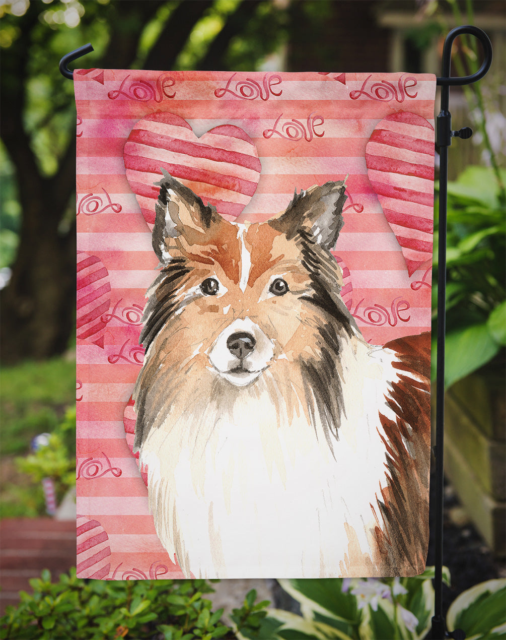 Love a Sheltie Garden Flag Mailbox Decorative Yard Banner Outside Patio Artwork for Flower Beds, Garden Size, Multicolor