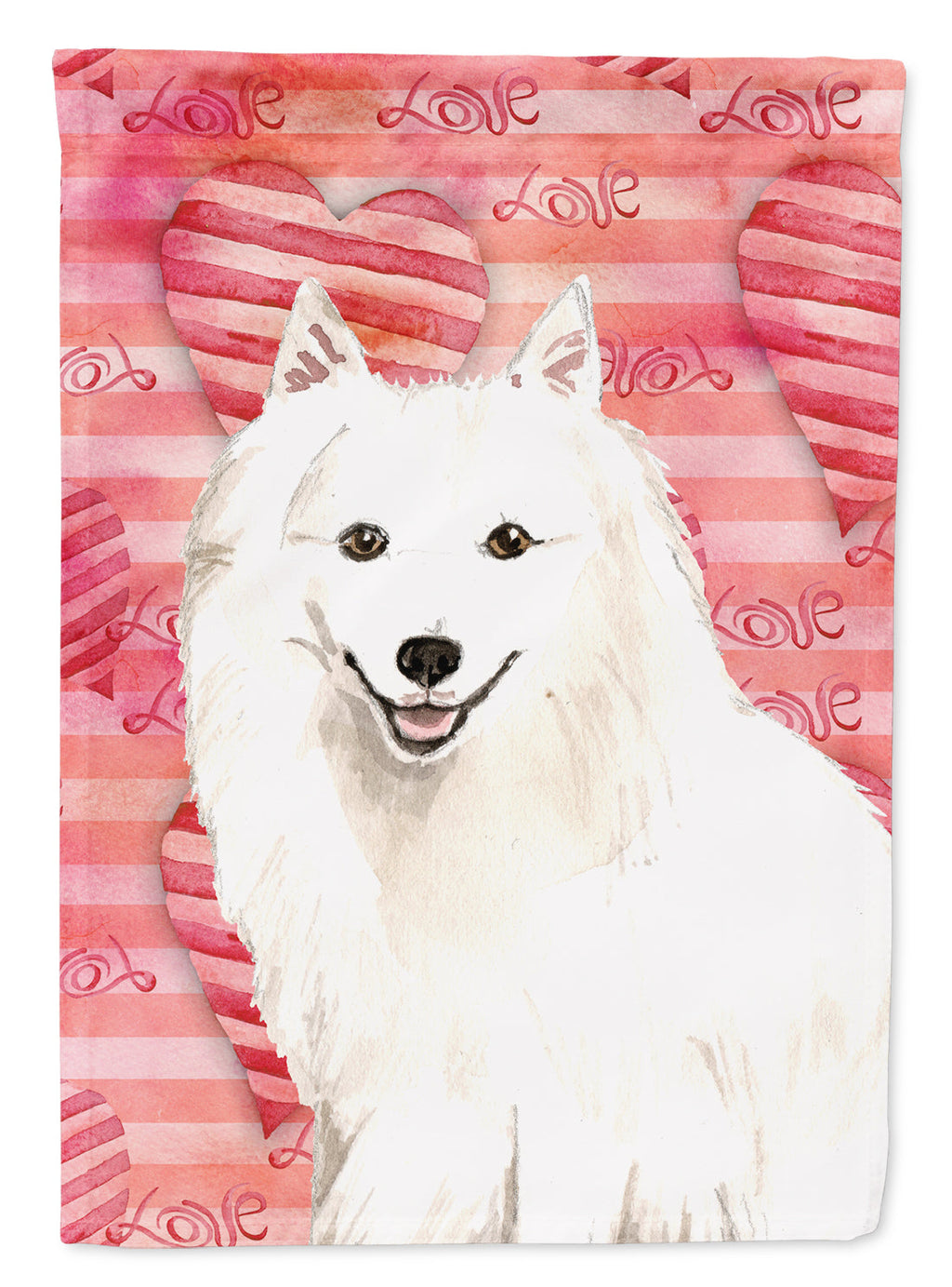 Love a Japanese Spitz Garden Flag Mailbox Decorative Yard Banner Outside Patio Artwork for Flower Beds, Garden Size, Multicolor