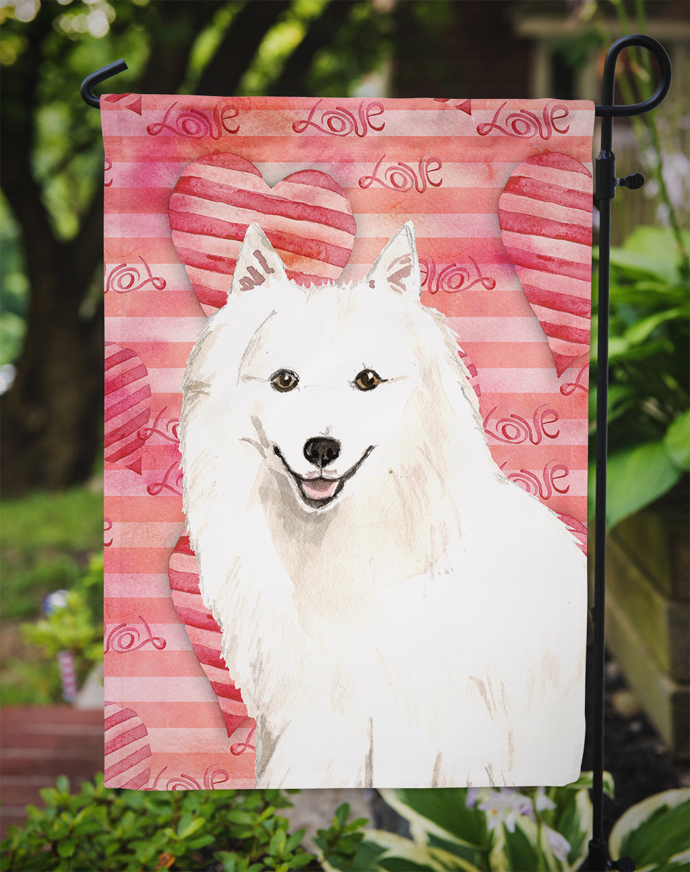 Love a Japanese Spitz Garden Flag Mailbox Decorative Yard Banner Outside Patio Artwork for Flower Beds, Garden Size, Multicolor
