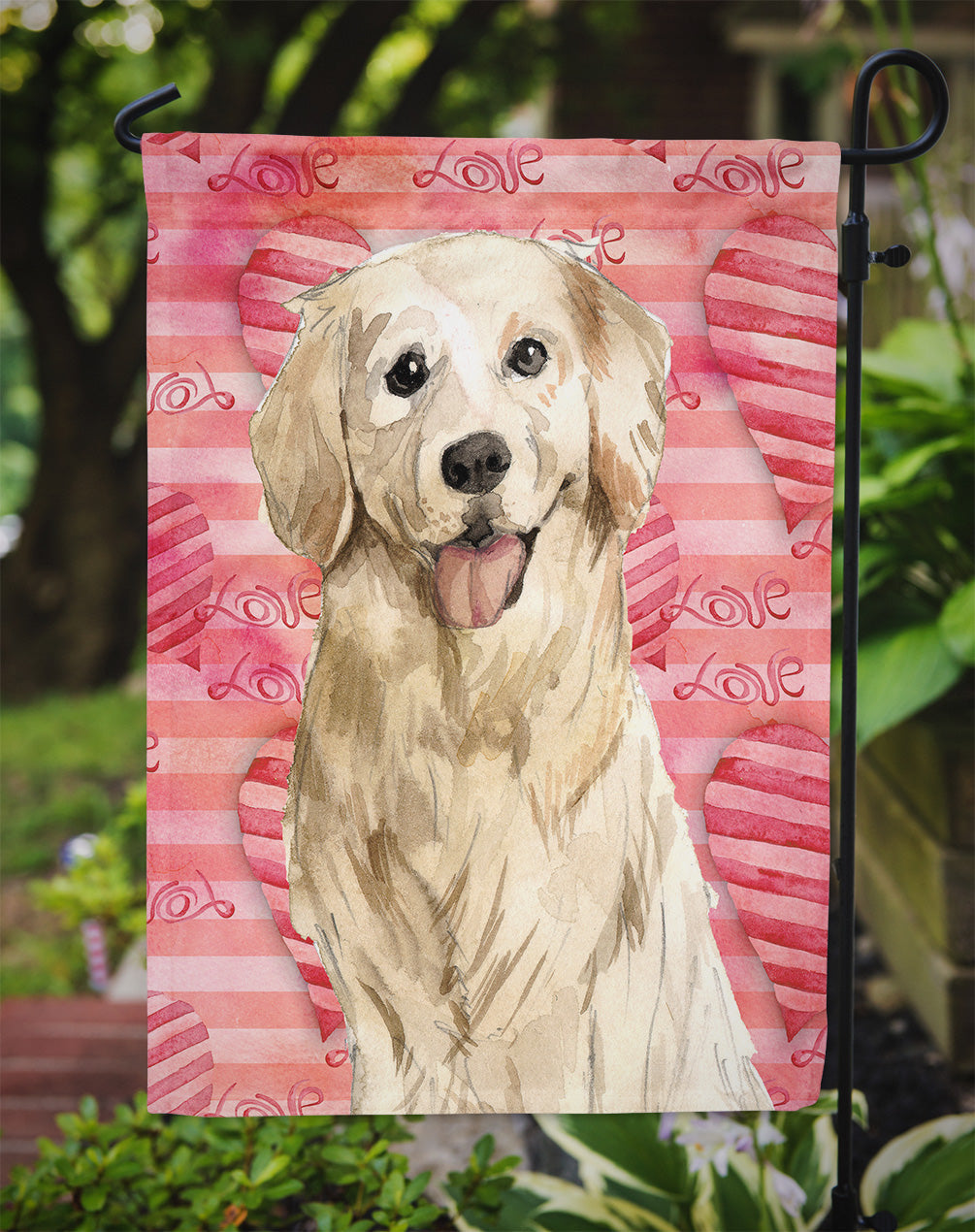 Love a Golden Retriever Garden Flag Mailbox Decorative Yard Banner Outside Patio Artwork for Flower Beds, Garden Size, Multicolor