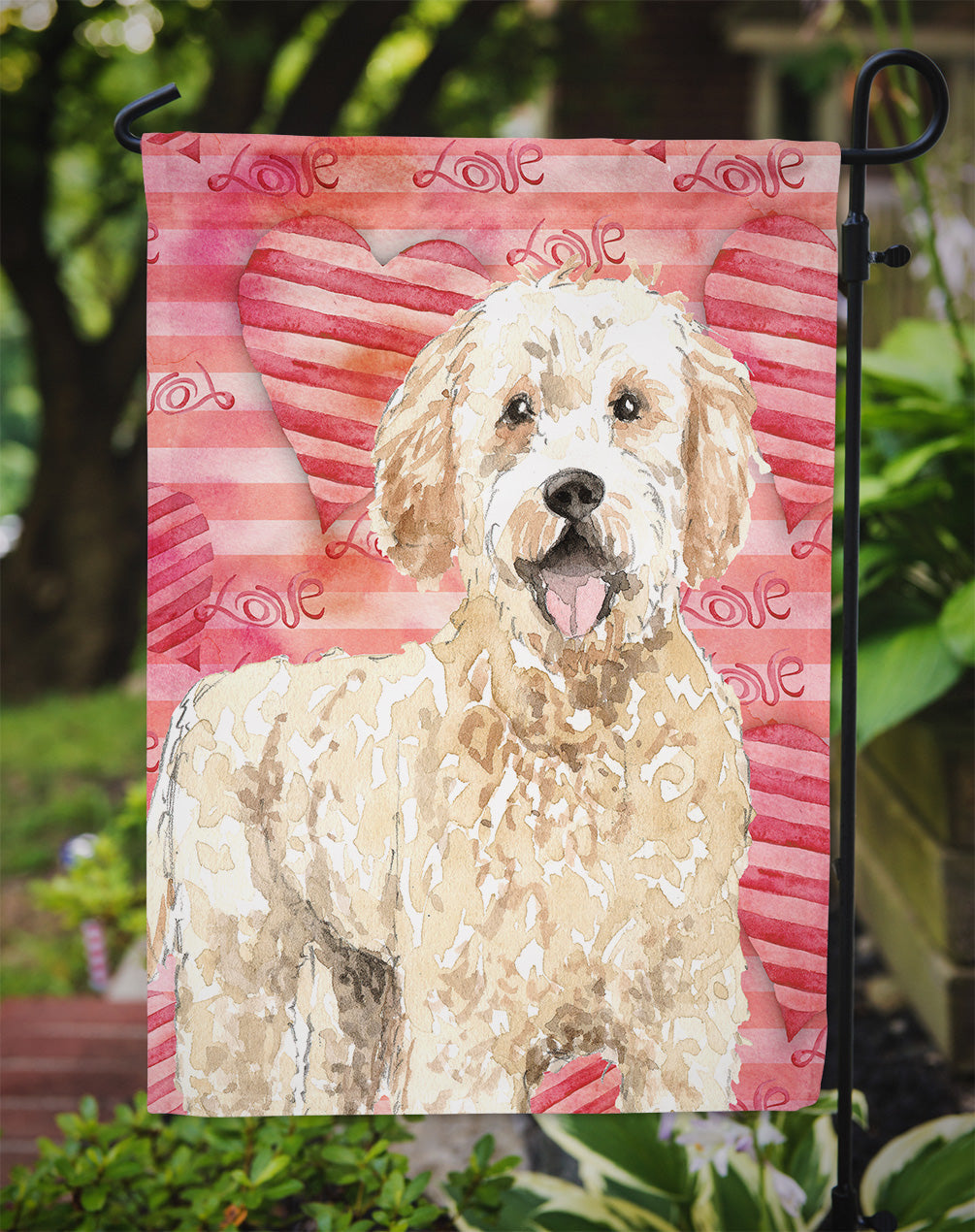 Love a Goldendoodle Garden Flag Mailbox Decorative Yard Banner Outside Patio Artwork for Flower Beds, Garden Size, Multicolor