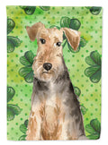 Shamrocks Welsh Terrier Garden Flag Mailbox Decorative Yard Banner Outside Patio Artwork for Flower Beds, Garden Size, Multicolor