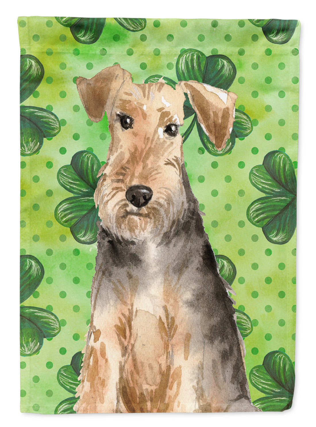 Shamrocks Welsh Terrier Garden Flag Mailbox Decorative Yard Banner Outside Patio Artwork for Flower Beds, Garden Size, Multicolor