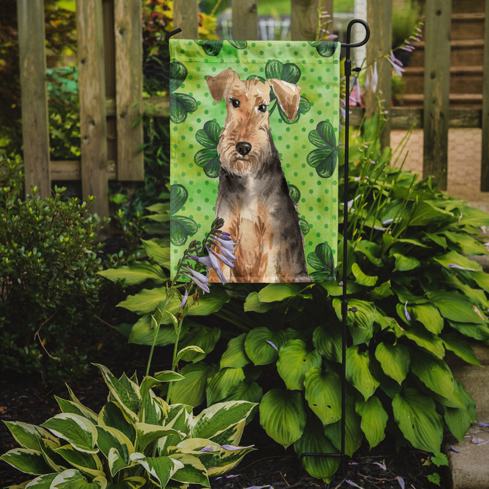 Shamrocks Welsh Terrier Garden Flag Mailbox Decorative Yard Banner Outside Patio Artwork for Flower Beds, Garden Size, Multicolor
