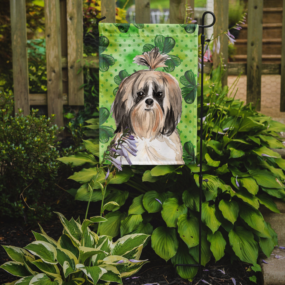 Shamrocks Shih Tzu Garden Flag Mailbox Decorative Yard Banner Outside Patio Artwork for Flower Beds, Garden Size, Multicolor