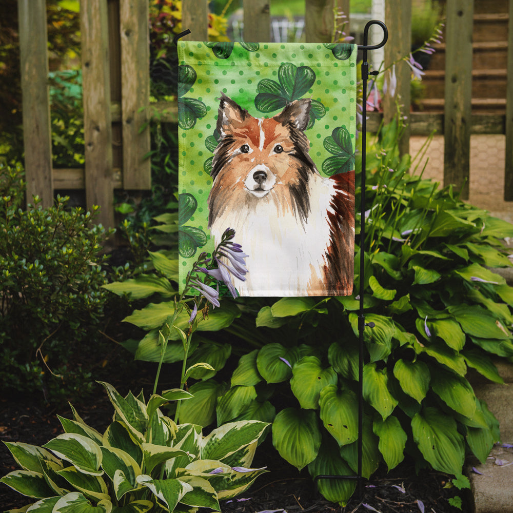 Shamrocks Sheltie Garden Flag Mailbox Decorative Yard Banner Outside Patio Artwork for Flower Beds, Garden Size, Multicolor