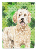 Shamrocks Goldendoodle Garden Flag Mailbox Decorative Yard Banner Outside Patio Artwork for Flower Beds, Garden Size, Multicolor