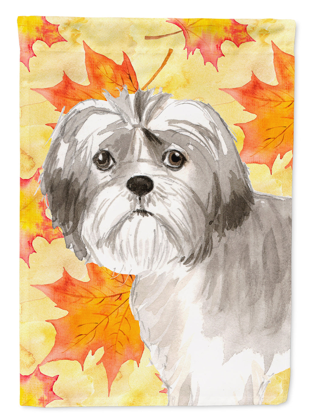 Fall Leaves Shih Tzu Puppy Garden Flag Mailbox Decorative Yard Banner Outside Patio Artwork for Flower Beds, Garden Size, Multicolor