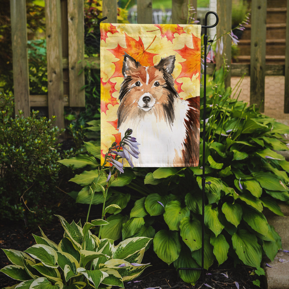 Fall Leaves Sheltie Garden Flag Mailbox Decorative Yard Banner Outside Patio Artwork for Flower Beds, Garden Size, Multicolor