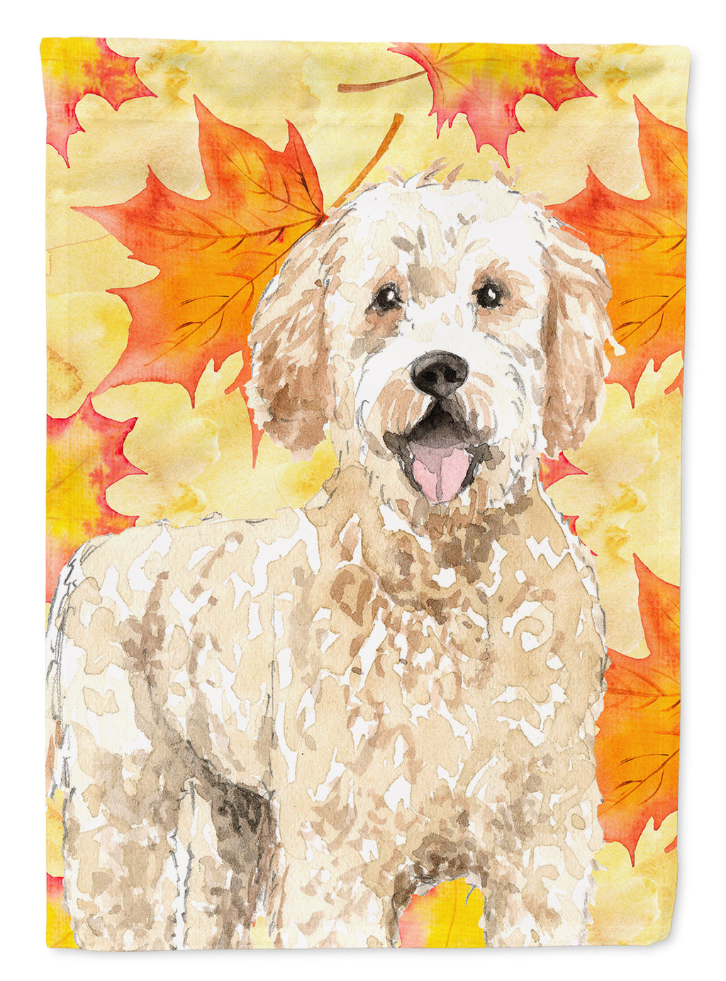 Fall Leaves Goldendoodle Garden Flag Mailbox Decorative Yard Banner Outside Patio Artwork for Flower Beds, Garden Size, Multicolor