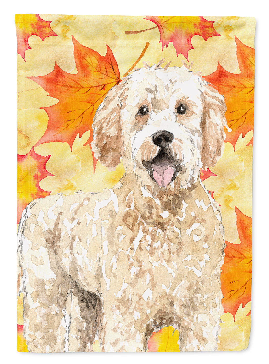Fall Leaves Goldendoodle Garden Flag Mailbox Decorative Yard Banner Outside Patio Artwork for Flower Beds, Garden Size, Multicolor