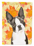 Fall Leaves Boston Terrier Garden Flag Mailbox Decorative Yard Banner Outside Patio Artwork for Flower Beds, Garden Size, Multicolor