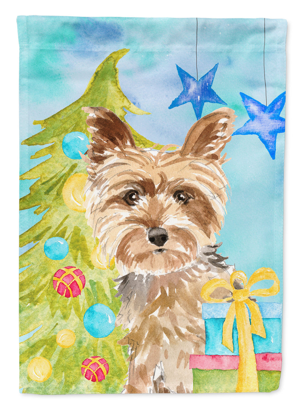 Christmas Tree Yorkie Yorkshire Terrier Garden Flag Mailbox Decorative Yard Banner Outside Patio Artwork for Flower Beds, Garden Size, Multicolor