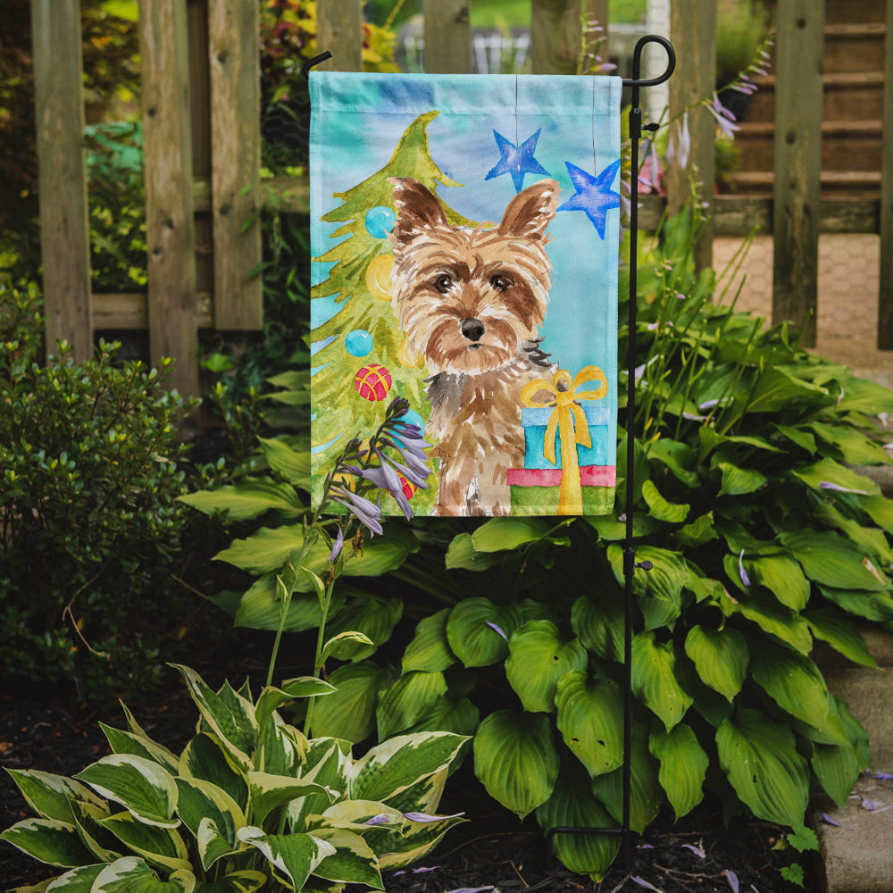 Christmas Tree Yorkie Yorkshire Terrier Garden Flag Mailbox Decorative Yard Banner Outside Patio Artwork for Flower Beds, Garden Size, Multicolor